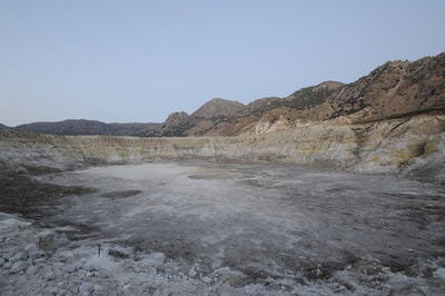 Volcano crater at the island of Nisyros, Greece