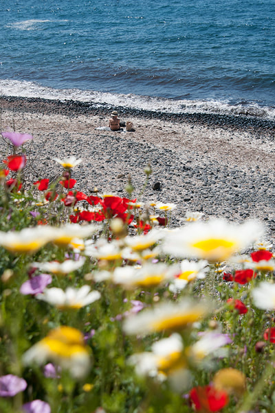 Sunbather at Choklaki beach, Nisyros